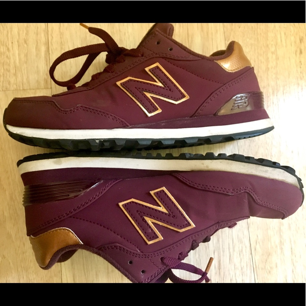 Burgundy & Gold Sneakers
